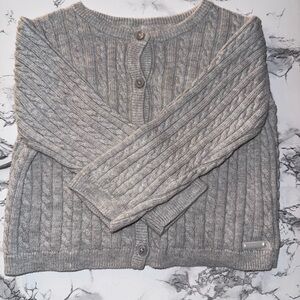 Janie and Jack Gray Cable Knit Cardigan